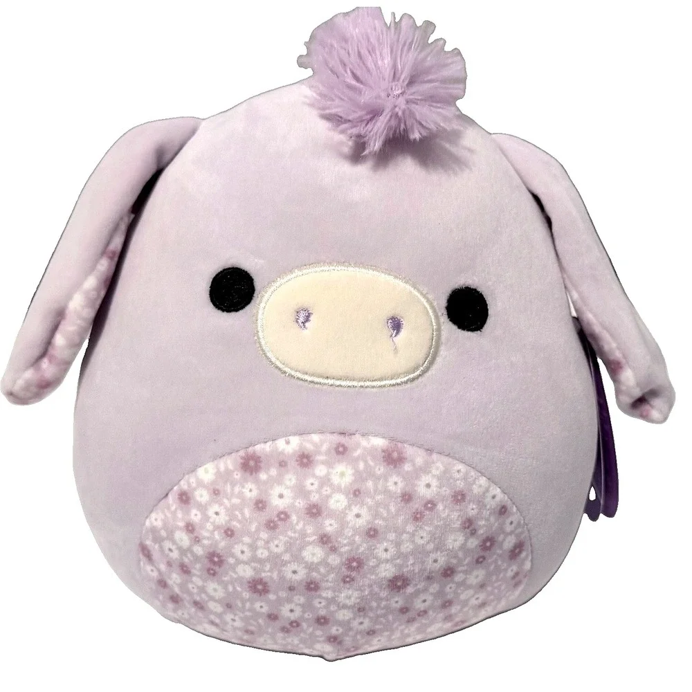 Squishmallow Delzi Lavender Donkey Floral Flower Belly 8